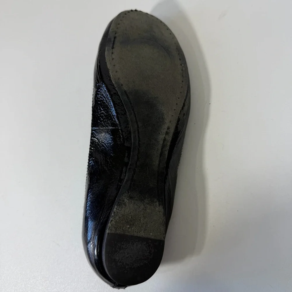 Tory Burch Caroline Ballet Flats Black Patent Leather Size 9